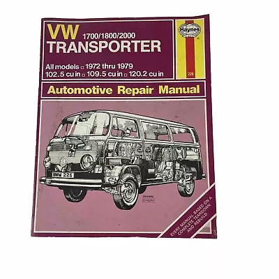 VW Bus Transporter 1972-1979 Tune-up Shop Service Repair Manual Wiring Diagrams • $42