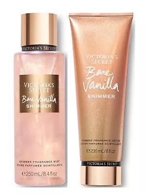 Victorias Secret Fragrance Bare Vanilla Shimmer Body Mist & Lotion Perfume • $49.95