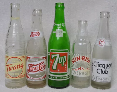 LOT Missoula Montana Soda Bottles ACL Embossed Pepsi Cola Double Dot Twang 7UP • $49