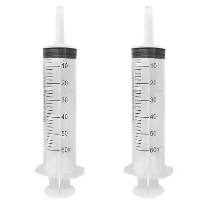 2x 60ml / 2oz Plastic Syringe Sterile Reusable Tube Plant Watering Animal Feeder • $7.95