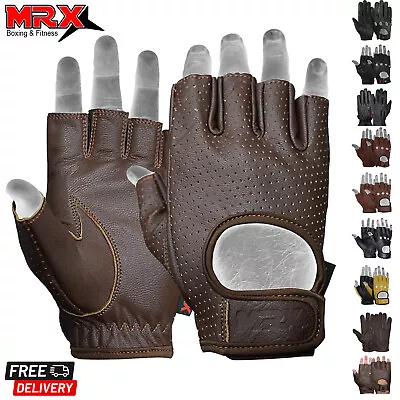 Mens Motorcycle Gloves Leather Bikers Car Driving Gloves Full Half Finger Winter • $16.99