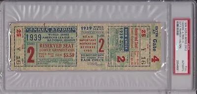 $7500 • Buy 1939 World Series Game 2 Full Ticket  Lou Gehrig -  Joe DiMaggio  PSA