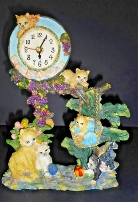 Vintage Young Town Quartz Movement Cat's Clock • $89.08