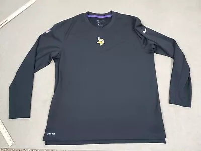 Minnesota Vikings Shirt Mens Extra Large Black Long Sleeve Sweater Sweatshirt * • $24.88