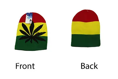 8  Rasta Rastafarian Weed Marijuana Pot Leaf Snow Cap Beanie Skull Cap Hat • $9.88
