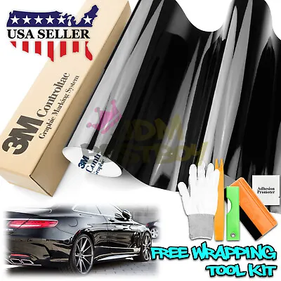 $659.98 • Buy Genuine 3M Gloss Black Vinyl Wrap Car Sticker Film Decal Bubble Free