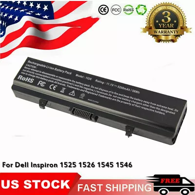 Battery For Dell Inspiron 1525 1526 1440 1545 1546 1750 X284G GW240 RN873 58Wh • $13.99