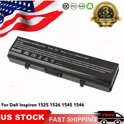 Battery For Dell Inspiron 1525 1526 1545 1546 1440 1750 GW240 X284G RU586 HP297 • $13.99