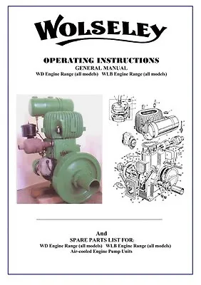 £5.99 • Buy Wolseley Stationary Engine Operater Instruction Manual Spare Parts List ON CD