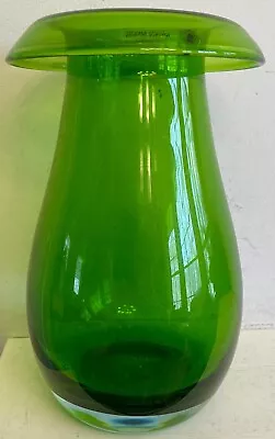 Scandinavian IKEA Maria Vinka Stockholm Glass 13.75” Vase Green Mushroom EUC! • £58.38