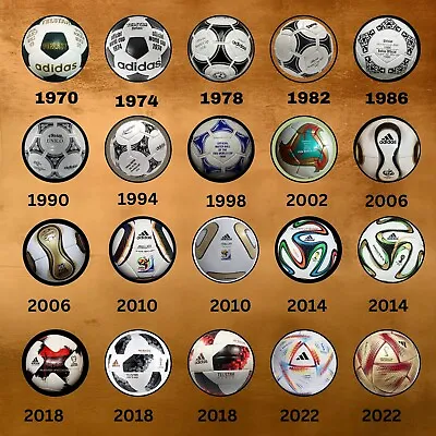 All FIFA World Cup 1970-2022 Historical Soccer Ball Match Ball Collection Size 5 • $1035