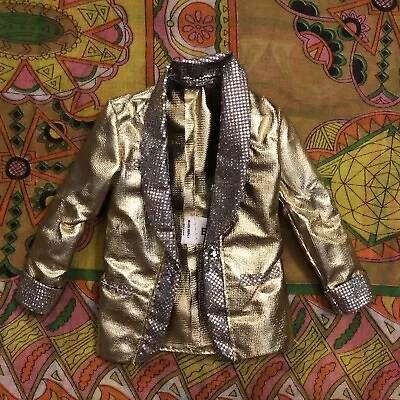 Ken Doll Elvis Presley King Of Rock And Roll Gold Silver Jacket Blazer • $12