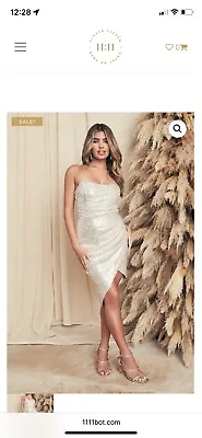 £34.99 • Buy Lavish Alice Gold Sequin  Strapless Dress Size 12