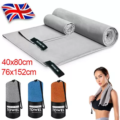 Microfibre Beach Towel For Adults Travel Bath Towels Sports Gym Quick Drying UK • £3.99