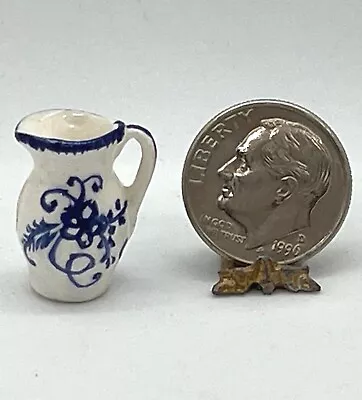 Vintage Artisan 1:12 Ceramic Pitcher Jug Hand Painted Dollhouse Miniature • $26