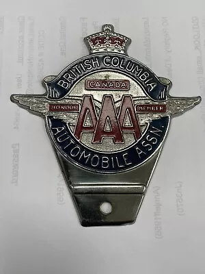 Motor Vehicle Badge British Columbia Automobile Association AAA Honor Member • $89