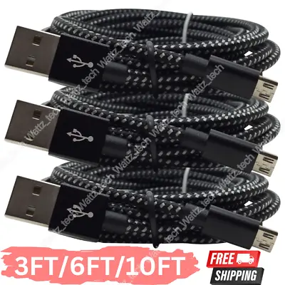 3Ft 6Ft 10Ft Micro USB Android Phone Charger Cable Cord For Samsung S7 S6 J5 LG • $7.52