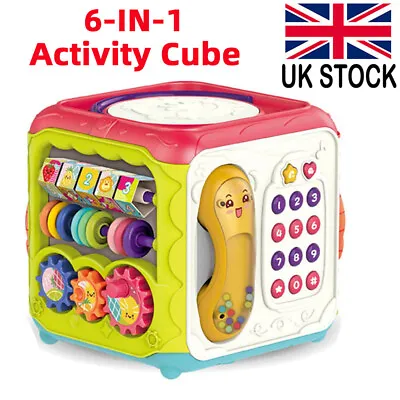 6in1 Baby Activity Cube Toy Educational Early Development Baby Musical Play Gift • £15.90