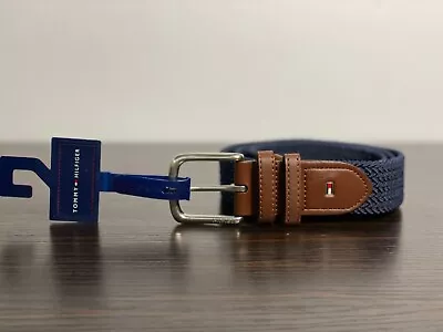 Tommy Hilfiger Elastic Fabric Woven Stretch Navy Belt Size 36 Fits Waist Up 38  • $24.97