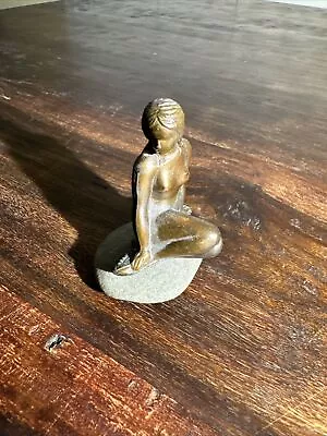 Bronze Mermaid On A Rock- Small- 3”- Preowned- EUC • $14