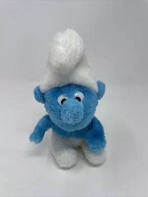 Vintage 1979 Plush SMURF Stuffed Animal Blue Toy Doll Peyo Wallace Berrie & Co • $8.99