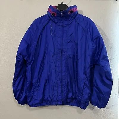 Vintage Pacific Trail Neon Jacket Large Blue Violet Ski Snow 80s Made In Korea • $20