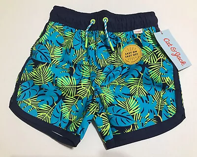 CAT & JACK Baby Boy Blue/Green Tropical Floral Board  Swim Trunks NWT 18 Months • $9.99