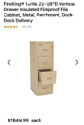 $350 • Buy 4 Drawer Metal File Cabinet Fire Proof