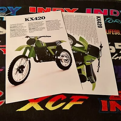 🏁 ‘80/81 KAWASAKI KX 420 MOTOCROSS DIRT BIKE POSTER 2 Pak Vintage MX 🏁 • $22.99