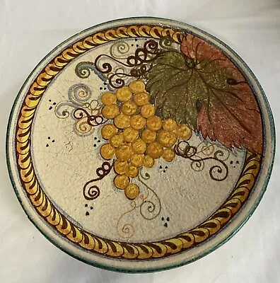 VTG Hand Painted Italian Pottery  12” Round Wall Plate By Sabrina Matteucci • $27.50