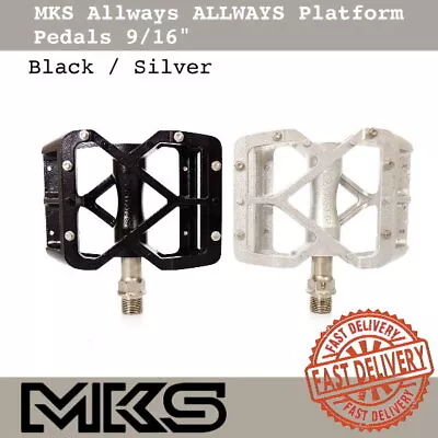 MKS Allways Platform Pedals 9/16  Road MTB Bike Touring Pedal - Silver/Black • $65.05