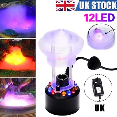 Halloween Aquarium LED Mist Maker Fogger Atomizer Water Fountain Fog Machine UK • £9.89