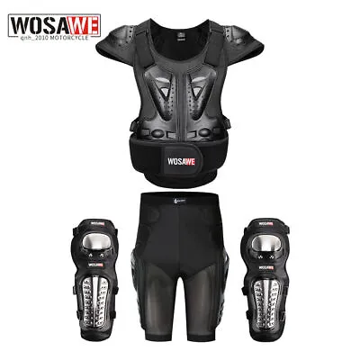 WOSAWE Adults Motorcycle Ski Body Armor Vest Knee Elbow Pads Hip Protector Sets • $51.63