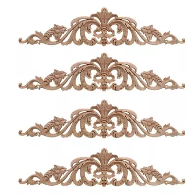 $12.99 • Buy 4Pcs Wood Carving Decal Wood Carved Furniture Appliques Corner Onlay Appliq4Pc