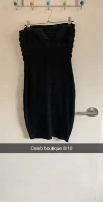 $50 • Buy Celeb Boutique – Black And Gold Bandeau Bandage Dress