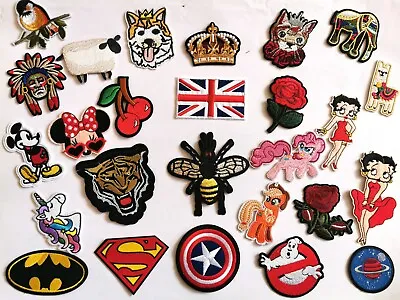 £2.49 • Buy Kids Iron On Sew On Patches Badges Transfers Fancy Dress Brand New