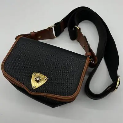 Authentic Bottega Veneta Shoulder Bag PVC Leather Marco Polo From Japan Black • £150.41