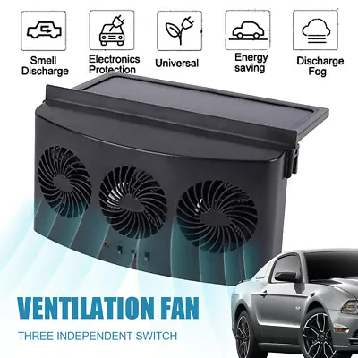 Car Auto Truck Vehicle Quiet Air Conditioner Solar Cooling Fan Cooler Exhaust UK • £19.89