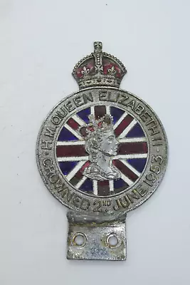 Vintage Car Badge - Queen Elizabeth II Coronation Crowned 2nd June 1953 • £39.99