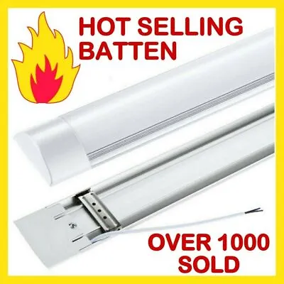 LED Batten Light Ceiling Tube Fluorescent 6500K Daylight 5FT 6FT Baton Profile • £6.75