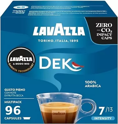 Lavazza A Modo Mio Dek Cremoso X 6 Boxes (96 Capsules/pods) • $75