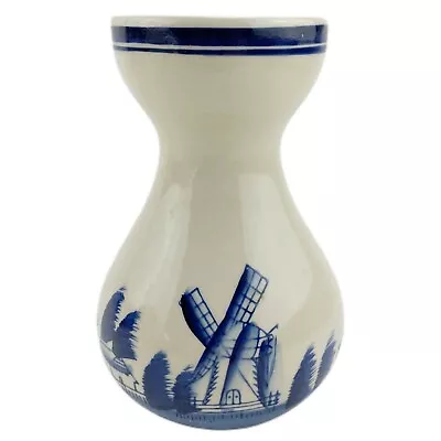 Vintage Dutch Windmill Vase Bulb Planter 6  Cobalt Delft Blue Holland Hyacinth • $16.99
