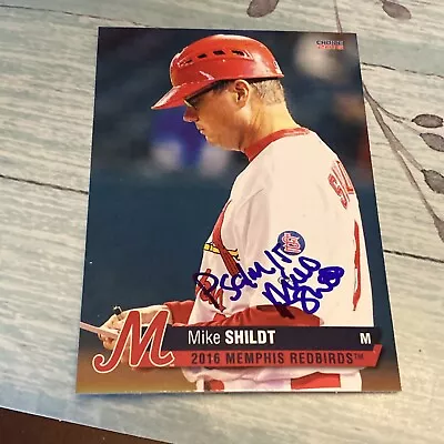 Mike Shildt Signed 2016 Memphis Redbirds Team Card Auto Cardinals  • $12