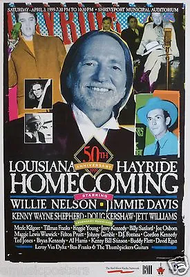 $33.97 • Buy Willie Nelson /jimmie Davis /kenny Wayne Shepherd 1999 Louisiana Concert Poster