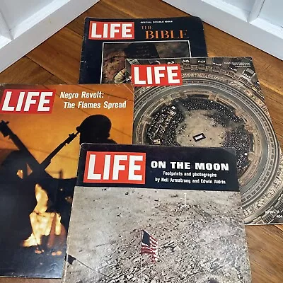 Life Magazine 1967-68 On Moon Bible Vietnam Blacks Revolt Death Eisenhower LOT 4 • $10.95