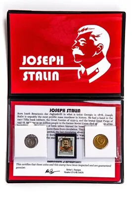 Josef Stalin Album (20 Kopek Silver Coin WWII 3 Kopek 1 Stalin Stamp) • $65