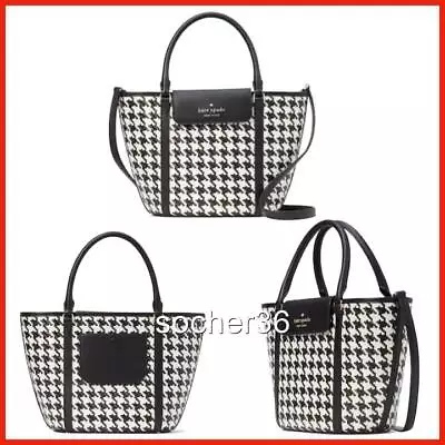 Kate Spade Cruise Woven Houndstooth Medium Tote K8125 Nwt $429 • $122.22