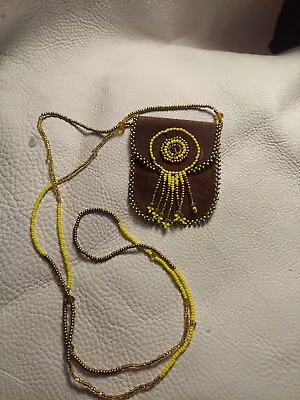 Beaded Leather Medicine Pouch • $27.50