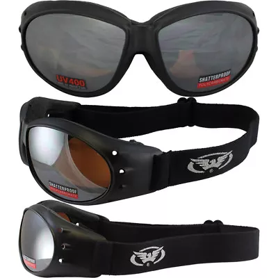 Black Biker Motorcycle Jet Ski Goggles Mirror Lenses Anti-fog Sunglasses  • $13.99