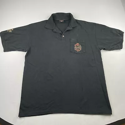 Vintage Harley Davidson Men's XL Little Rock Polo Shirt Black 90s - FLAW • $9.19